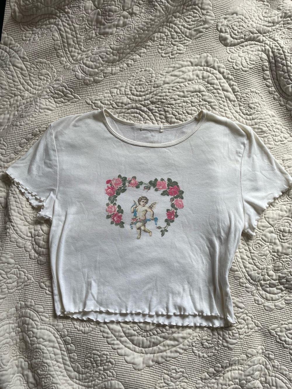 Urban Outfitters Cropped Cherub T-Shirt